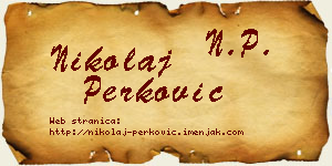 Nikolaj Perković vizit kartica